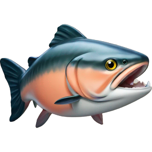 Salmon wearing cap with gold chain emoji