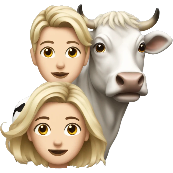 Hair estilist with a cow emoji