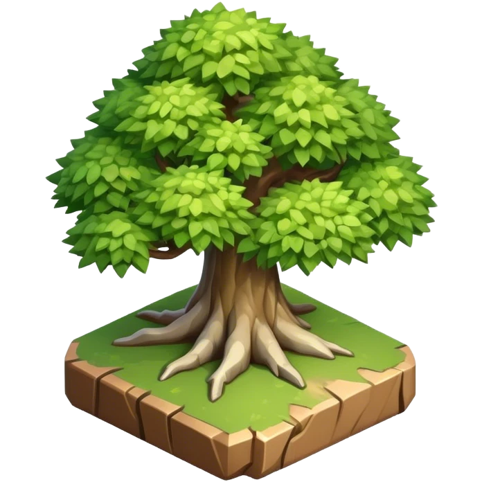 isometric rugged small low detail tree emoji