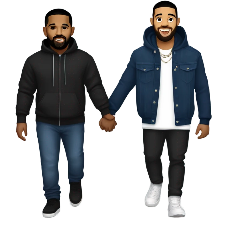 Drake and Kendrick Lamar holding hands emoji