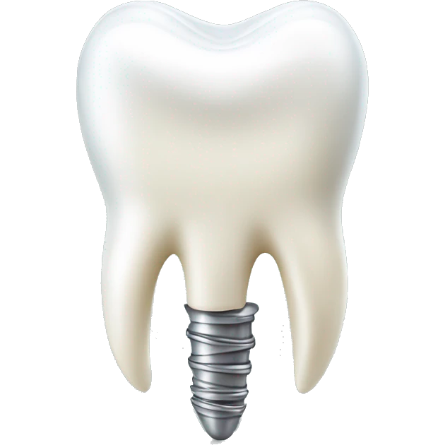 Dental implant with tooth emoji