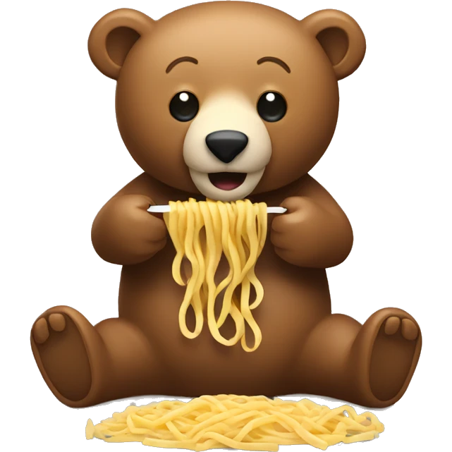 Bear eating pasta emoji