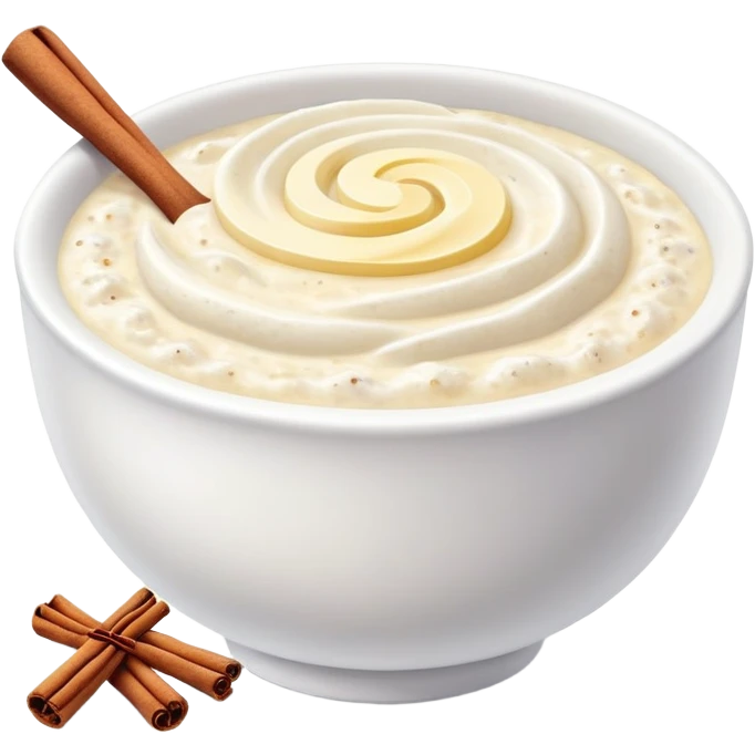 sour cream porridge with butter, sugar cinnamon emoji