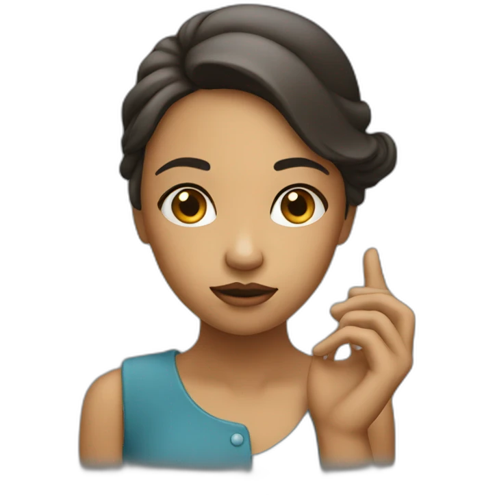 thinking girl with a hand by her face emoji