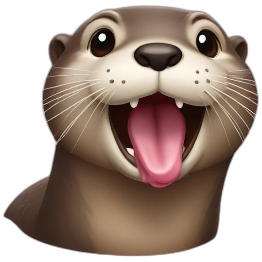 Otter sticking tongue out emoji