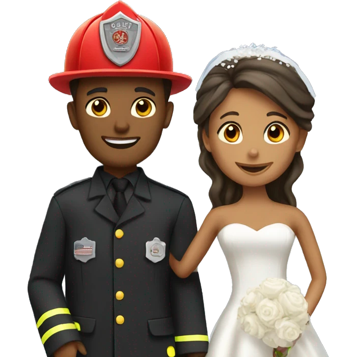 Firefighter getting married emoji