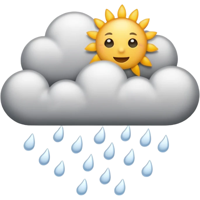 clouds with some snow showers and a tiny sun emoji
