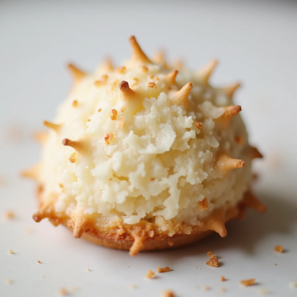 realistic coconut macaroon, photorealistic style emoji