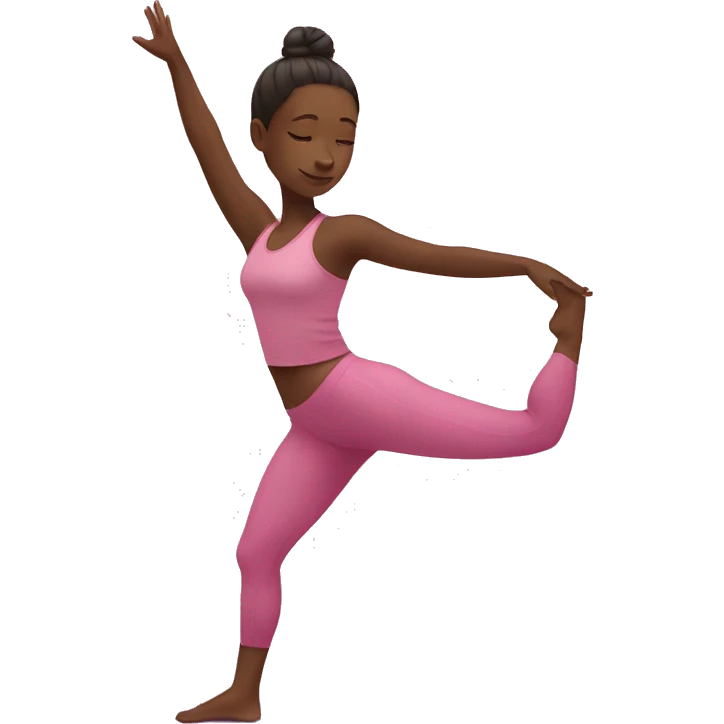 Girl in pink doing yoga  emoji