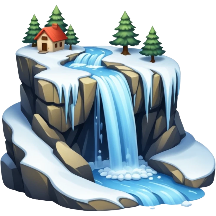 winter snow waterfall emoji