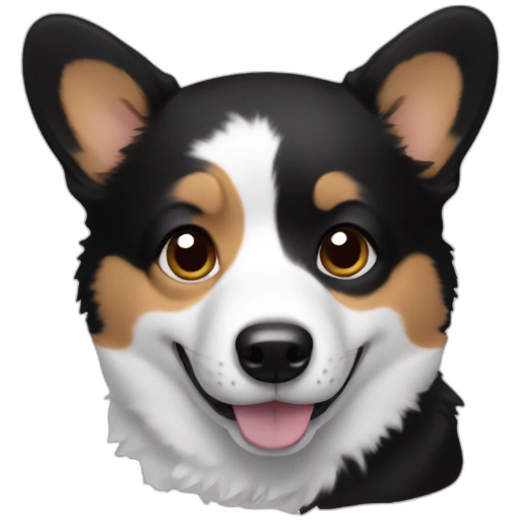 black and white corgi emoji