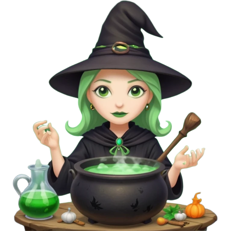 green witch cooking potion emoji
