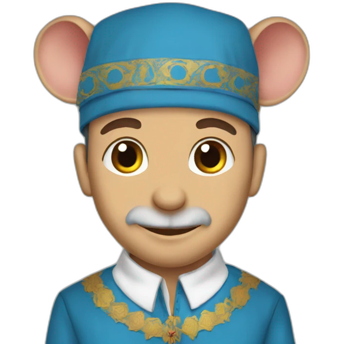 un rat tenant un drapeaux marocain emoji