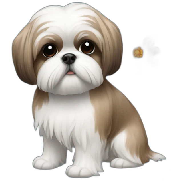 Shihtzu with flowers  emoji