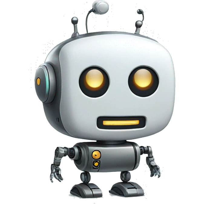 robot with chat bubble emoji