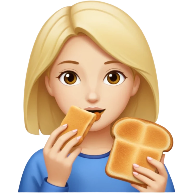Girl eating pitta toast emoji