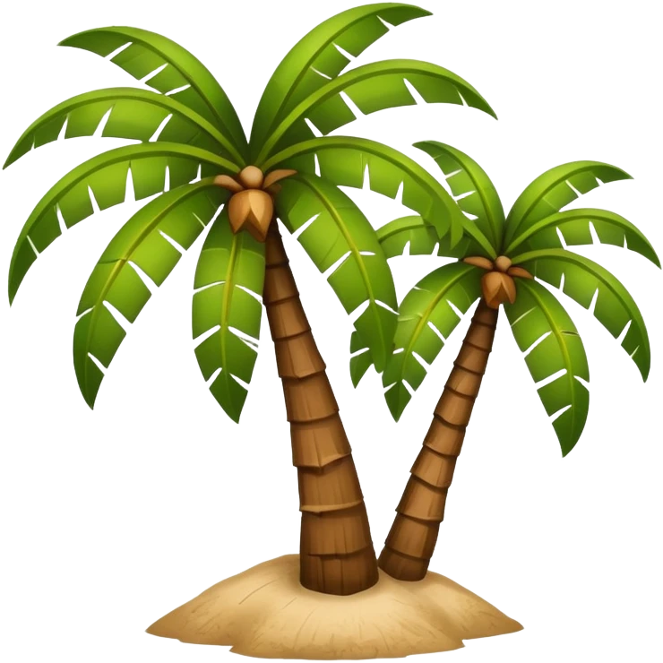 Counut tree with  coconutwhite background emoji