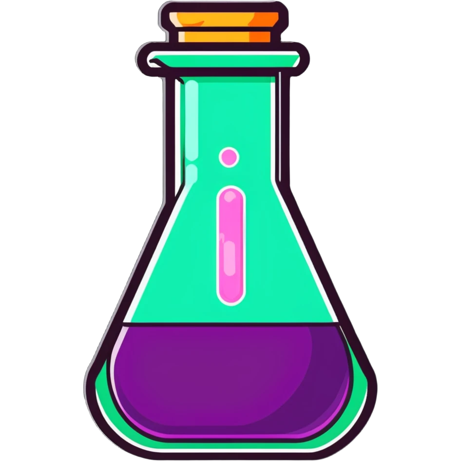 science flask with glowing chemicals emoji