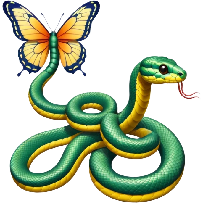 Butterfly and snake  emoji