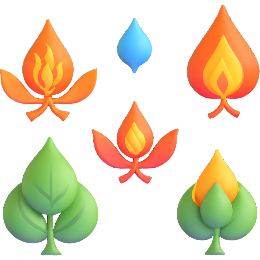 four elements symbols together emoji