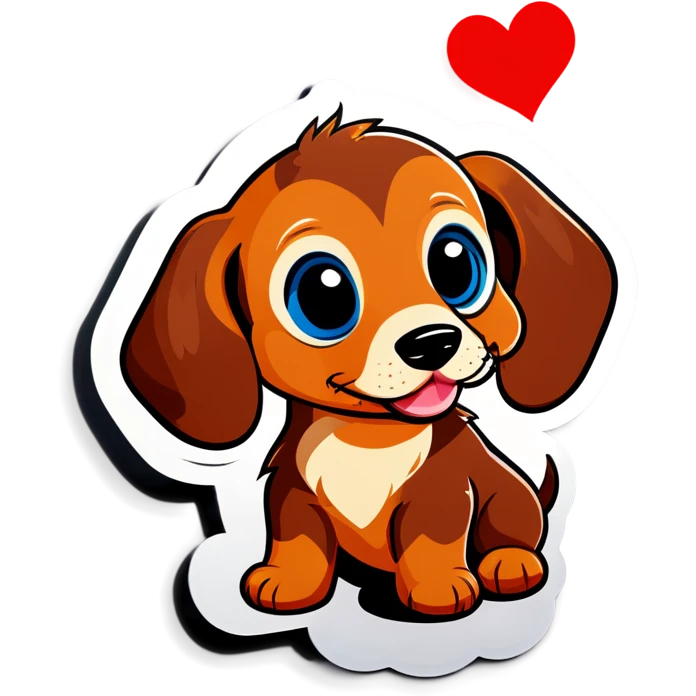 daschund puppy in love emoji