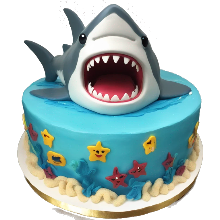 Shark birthday cake emoji