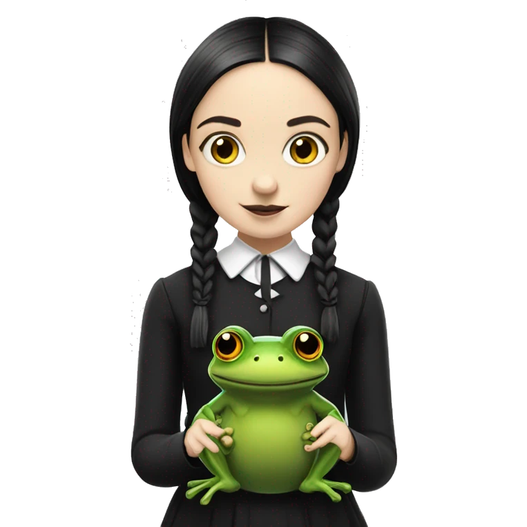 WEDNESDAY ADAMS WITH FROG emoji