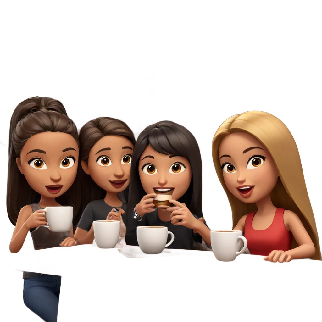 friends sharing coffee time emoji