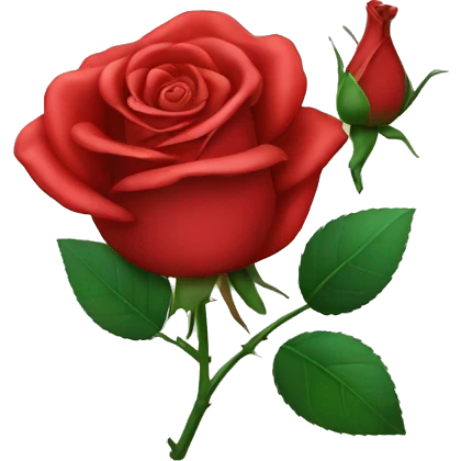 Red rose no green stem  emoji
