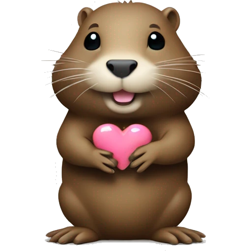 Cute Nutria animal haciendo un corazon patas emoji