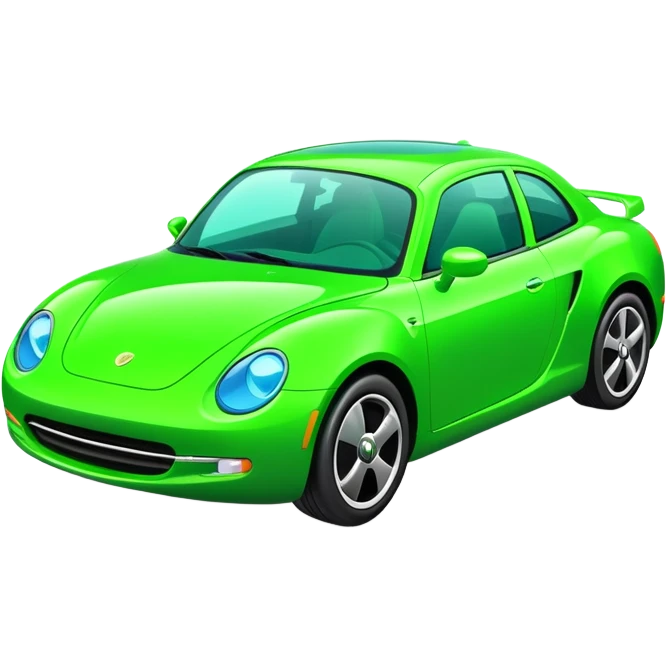 neon green car emoji