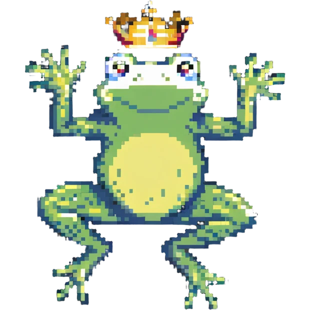 crowned frog jumping emoji