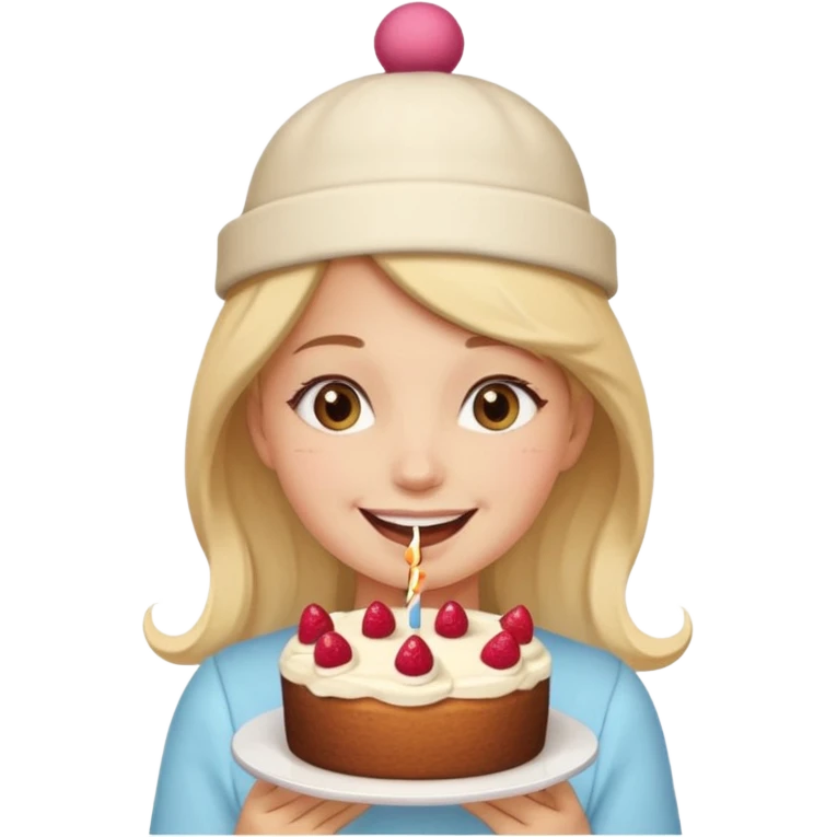 I want a girl having cake in her cake emoji