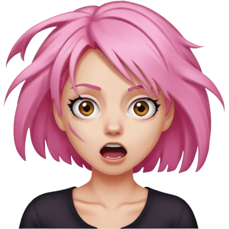 Manic ripping hair out female pink emoji