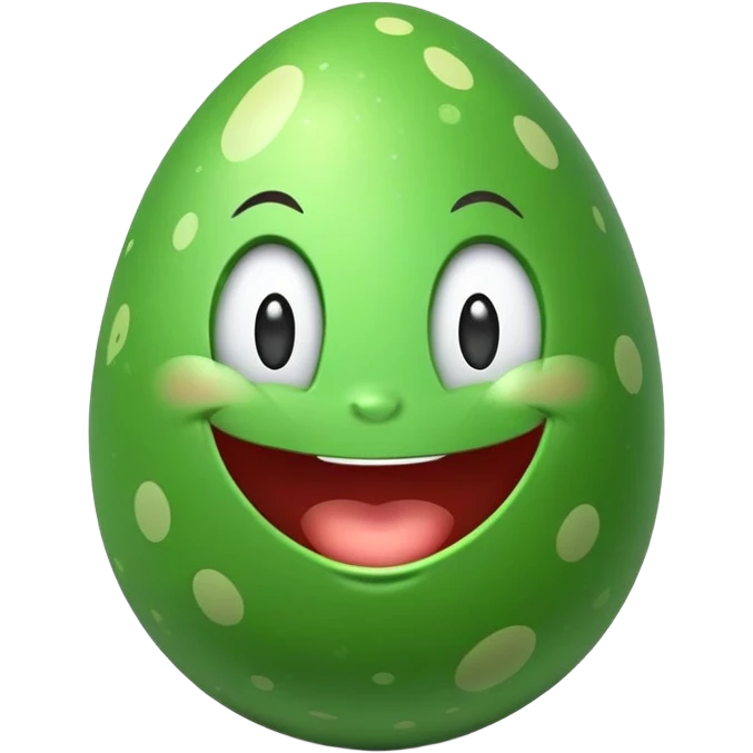 Laughing green Easter egg emoji