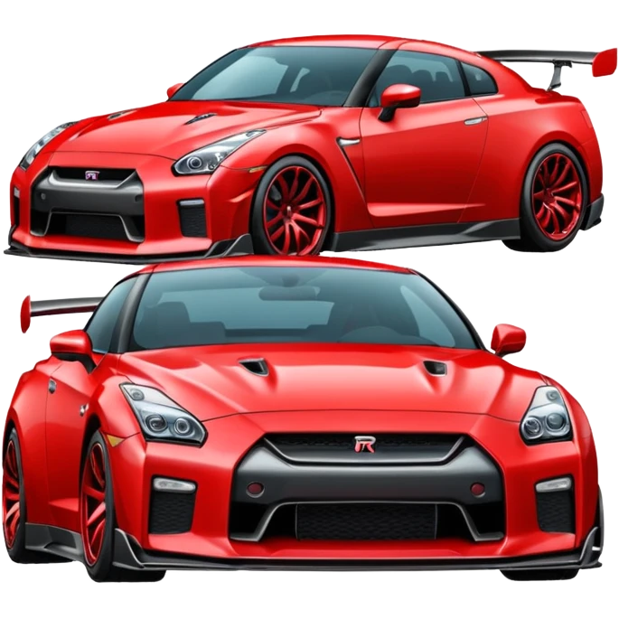 GTR com body kit vermelha emoji