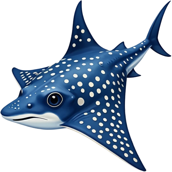Spotted eagle ray fish with long stinger viewed from above emoji