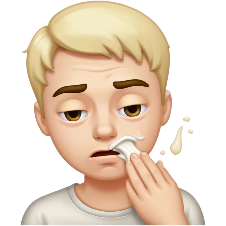 eye brow raise, and a puking emoji
