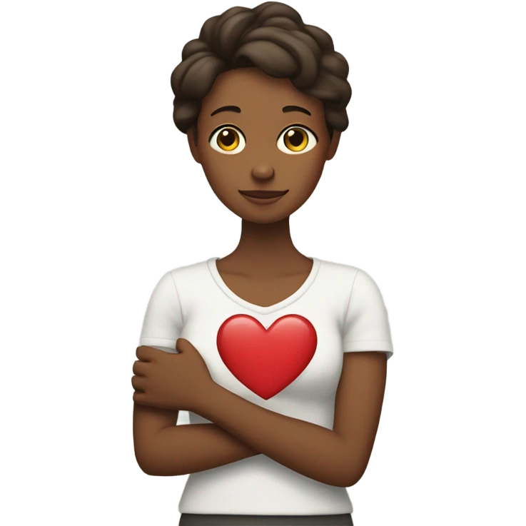 Mother holds her heart in her arm emoji