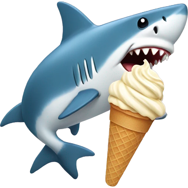 shark eating ice cream emoji