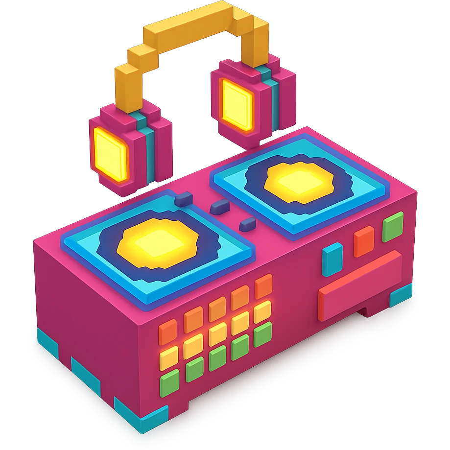 Сделай светящуюся DJ-установку emoji