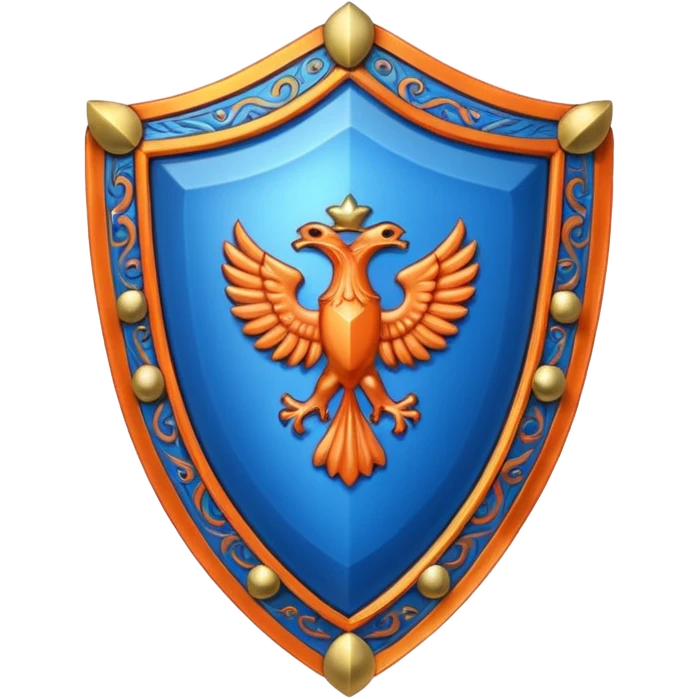 glitter blue and orange ancestor shield emoji