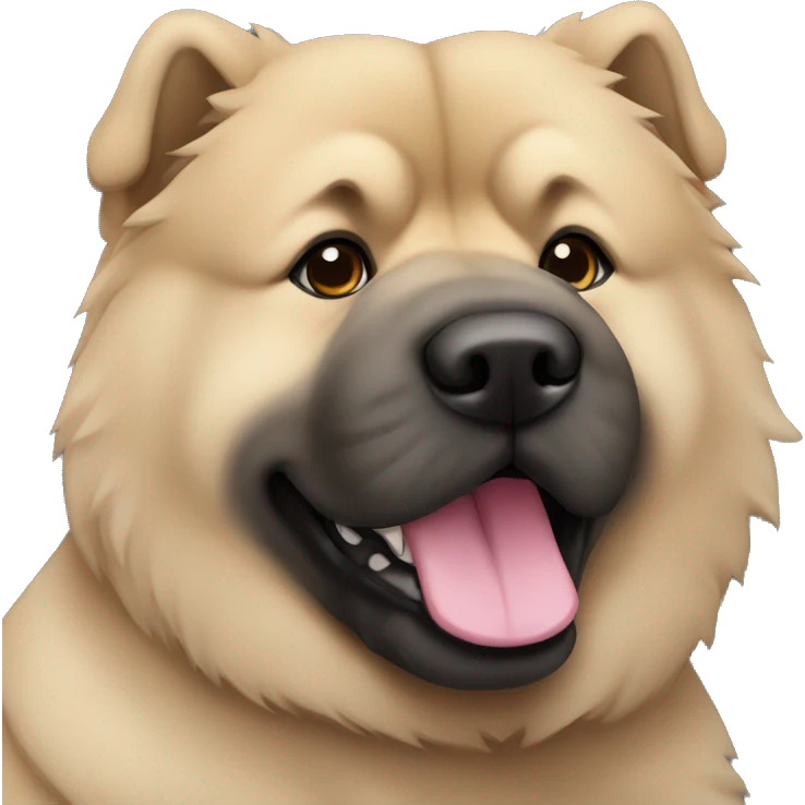 Beige grey chow-chow black muzzle emoji