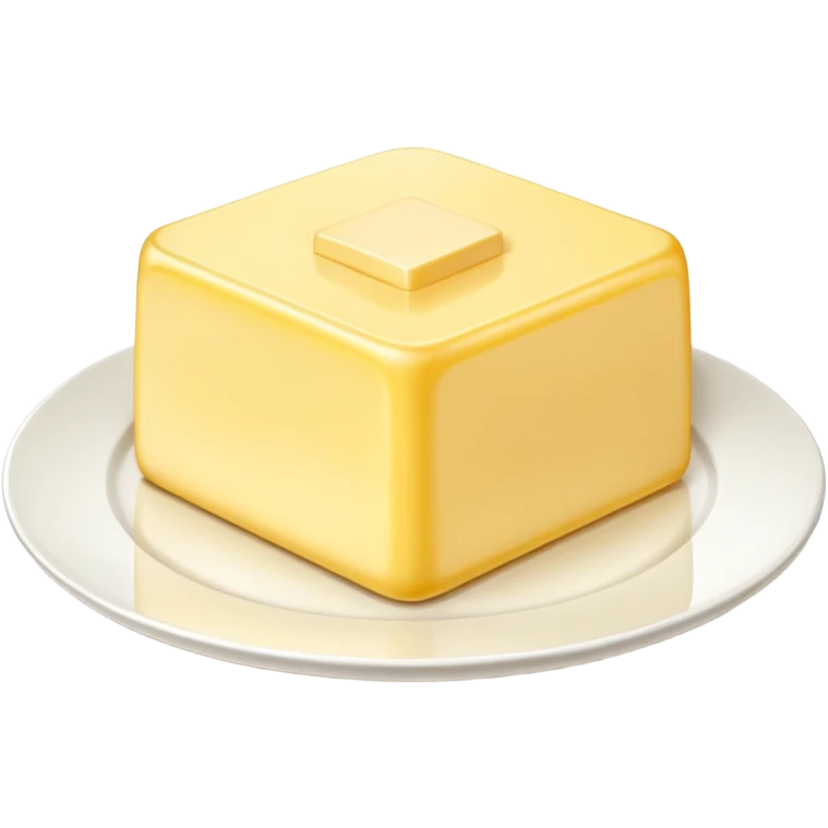 Butter piece on the white plate  emoji