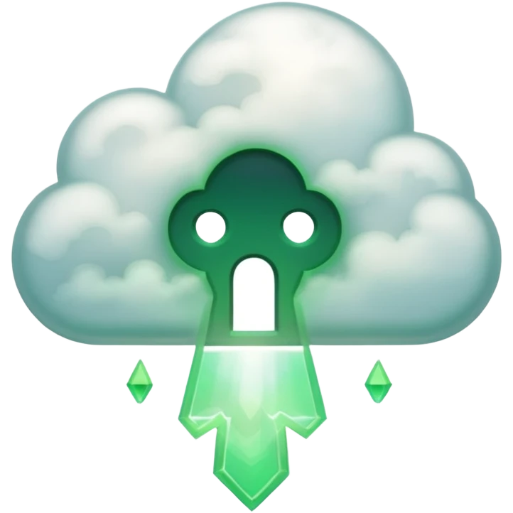 a cloud with a green glowing keyhol emoji