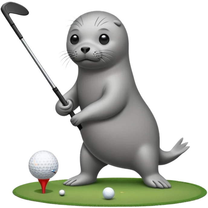Seal golfing emoji