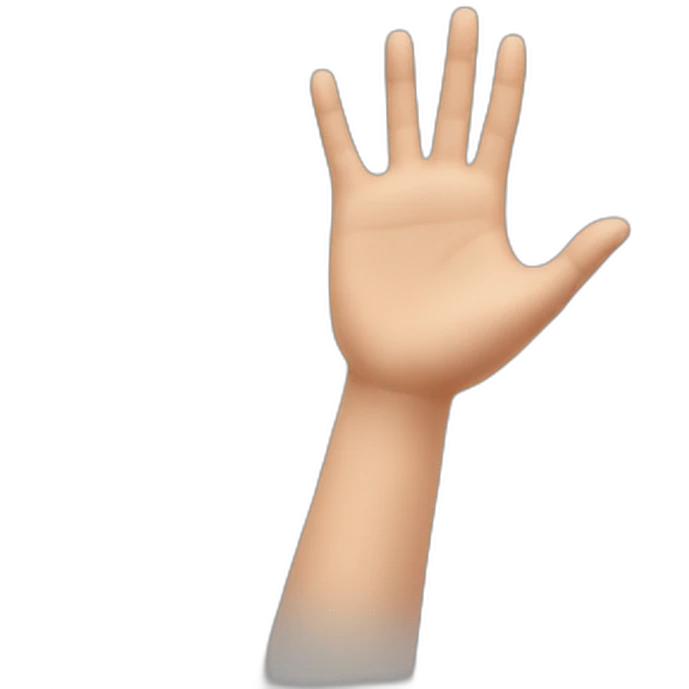 One school pupil say hello with hello hand emoji