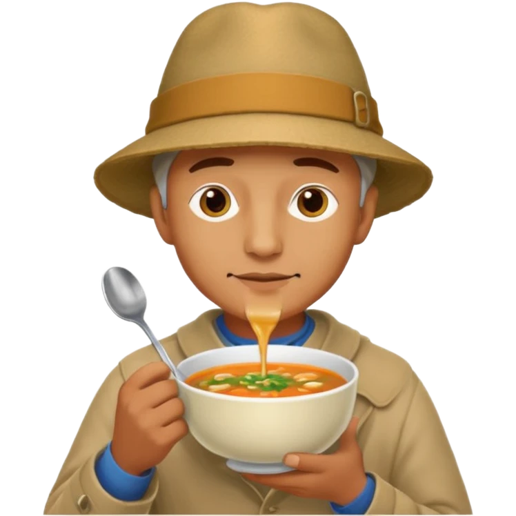 Çorba içen adam gerçekçi emoji