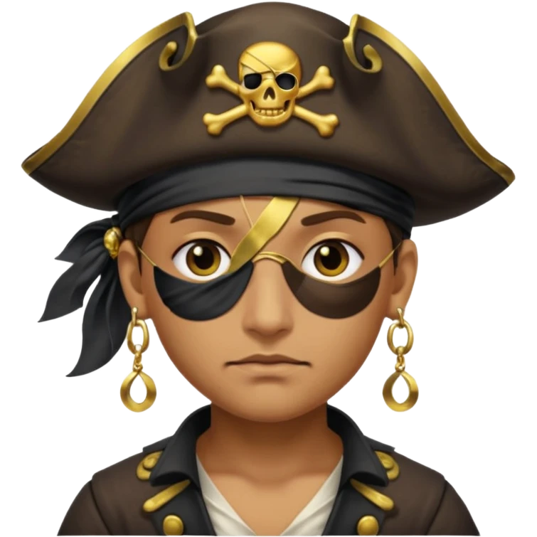 Eye patch pirate with earring, one eye covered
 emoji