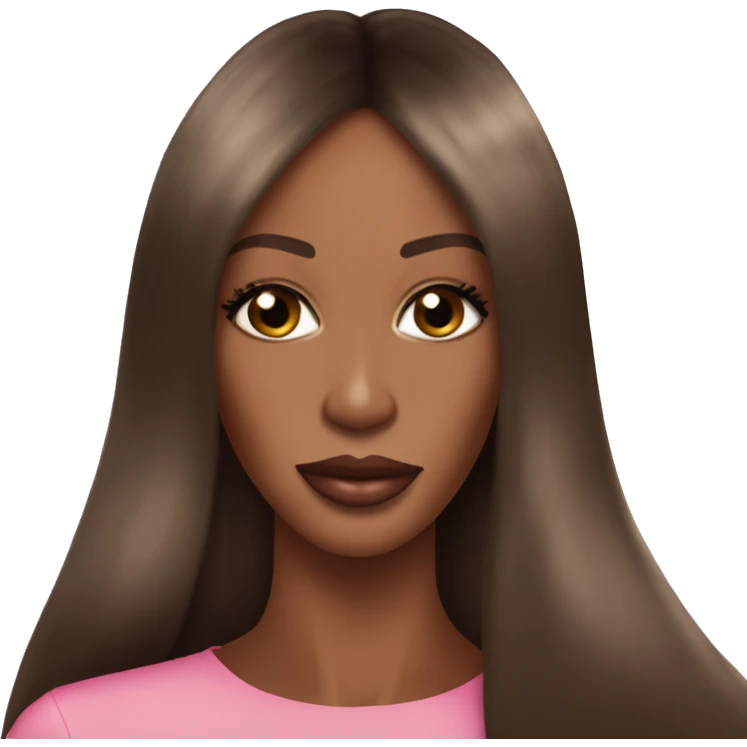 Naomi Campbell pretty runway long hair pink emoji